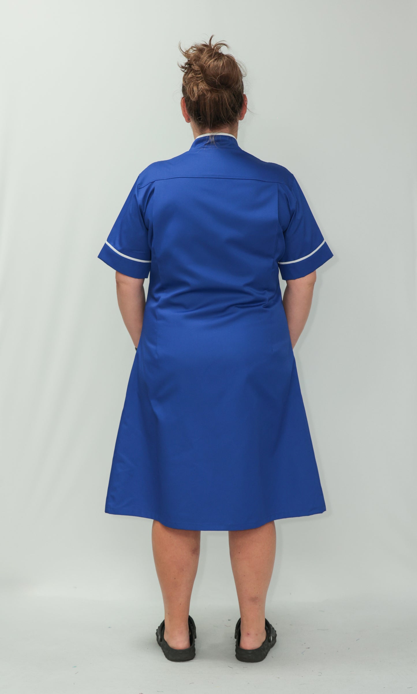 Nurses Dress Mandarin Collar White Piping