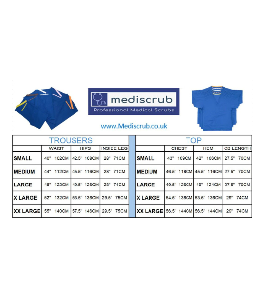 Medical Health Scrub Drawstring Royal Blue Trousers Unisex Men/Women