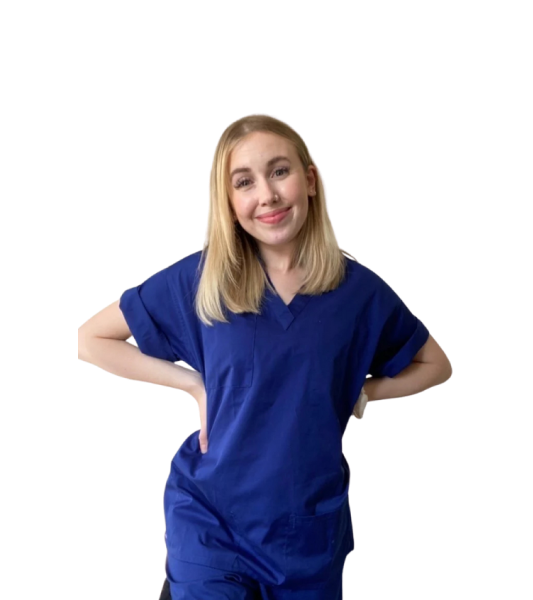 Medical Health Scrubs Royal Blue Short Sleeve V neck Top Unisex Men/Women