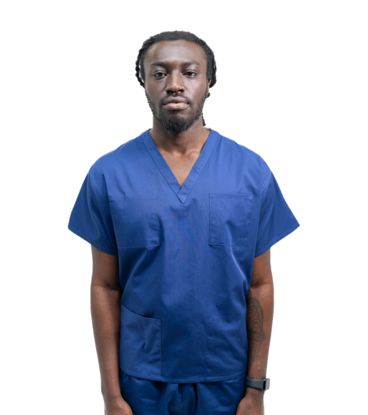 Medical Health Scrubs Royal Blue Short Sleeve V neck Top Unisex Men/Women