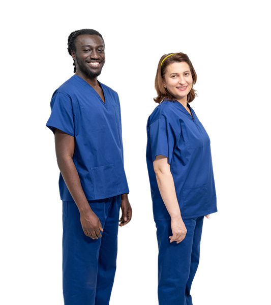 Medical Health Scrubs Royal Blue Short Sleeve V neck Top Unisex Men/Women