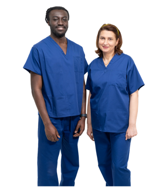 Medical Health Scrub Drawstring Royal Blue Trousers Unisex Men/Women