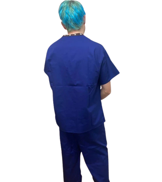 Medical Health Scrub Drawstring Royal Blue Trousers Unisex Men/Women