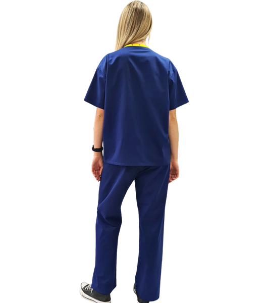 Medical Health Scrub Drawstring Royal Blue Trousers Unisex Men/Women