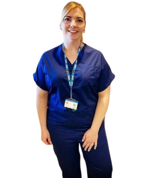 Medical Health Scrubs Royal Blue Short Sleeve V neck Top Unisex Men/Women