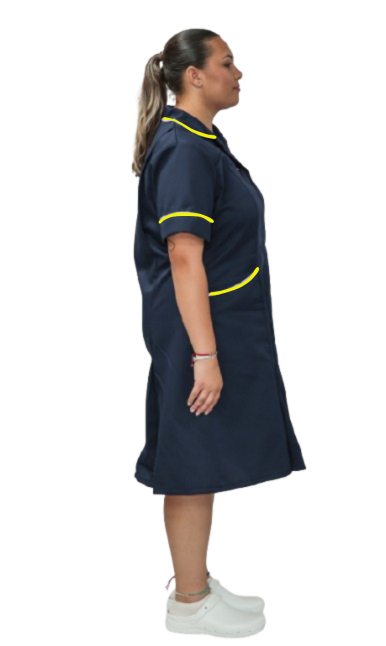 Nurses Dress Classic Collar Yellow Piping