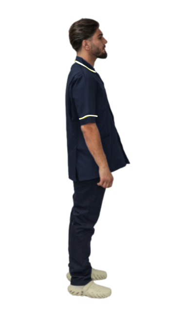 Male Healthcare Tunic w/White Piping & Zip