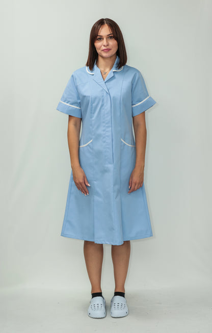 Nurses Dress Classic Collar White Piping