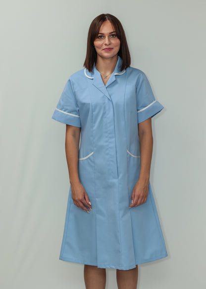 Nurses Dress Classic Collar White Piping