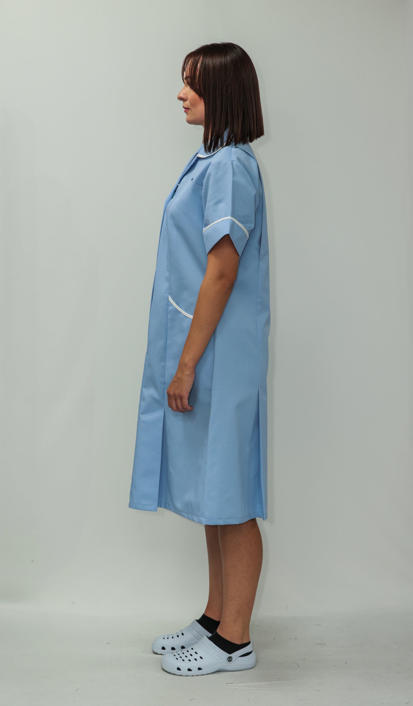 Nurses Dress Classic Collar White Piping