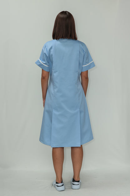 Nurses Dress Classic Collar White Piping