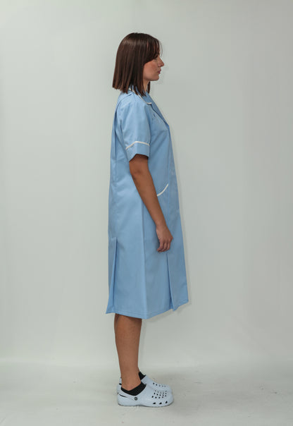 Nurses Dress Classic Collar White Piping