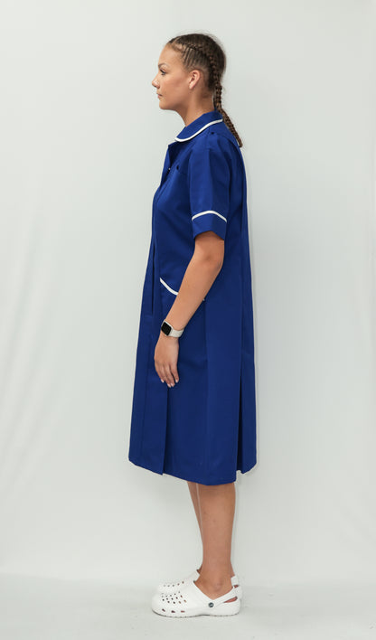 Nurses Dress Classic Collar White Piping