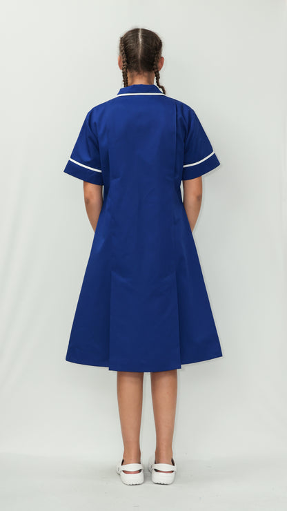 Nurses Dress Classic Collar White Piping