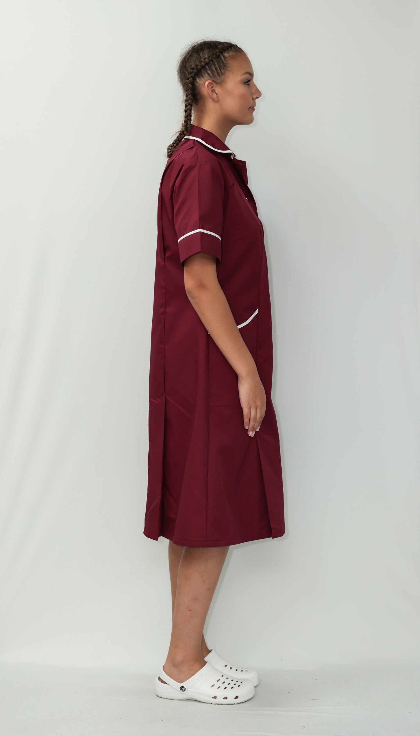 Nurses Dress Classic Collar White Piping