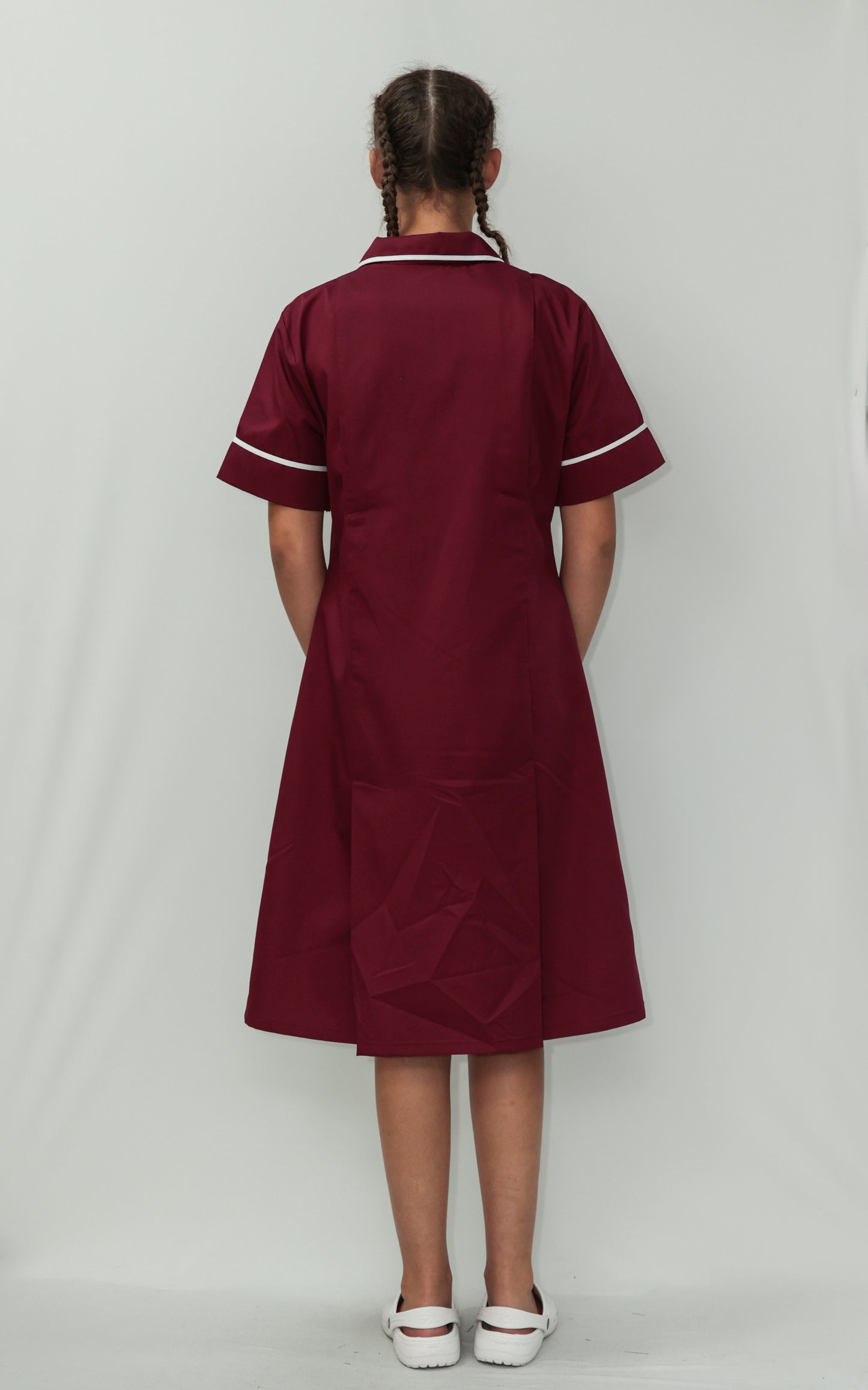 Nurses Dress Classic Collar White Piping