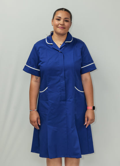 Nurses Dress Classic Collar White Piping