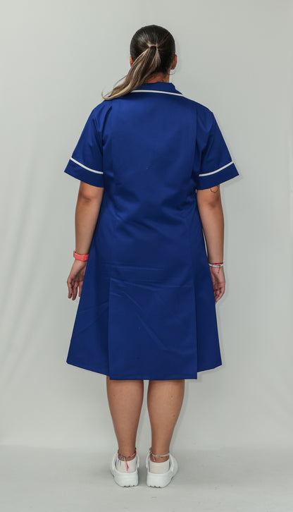 Nurses Dress Classic Collar White Piping