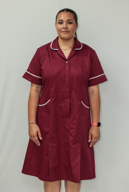 Nurses Dress Classic Collar White Piping