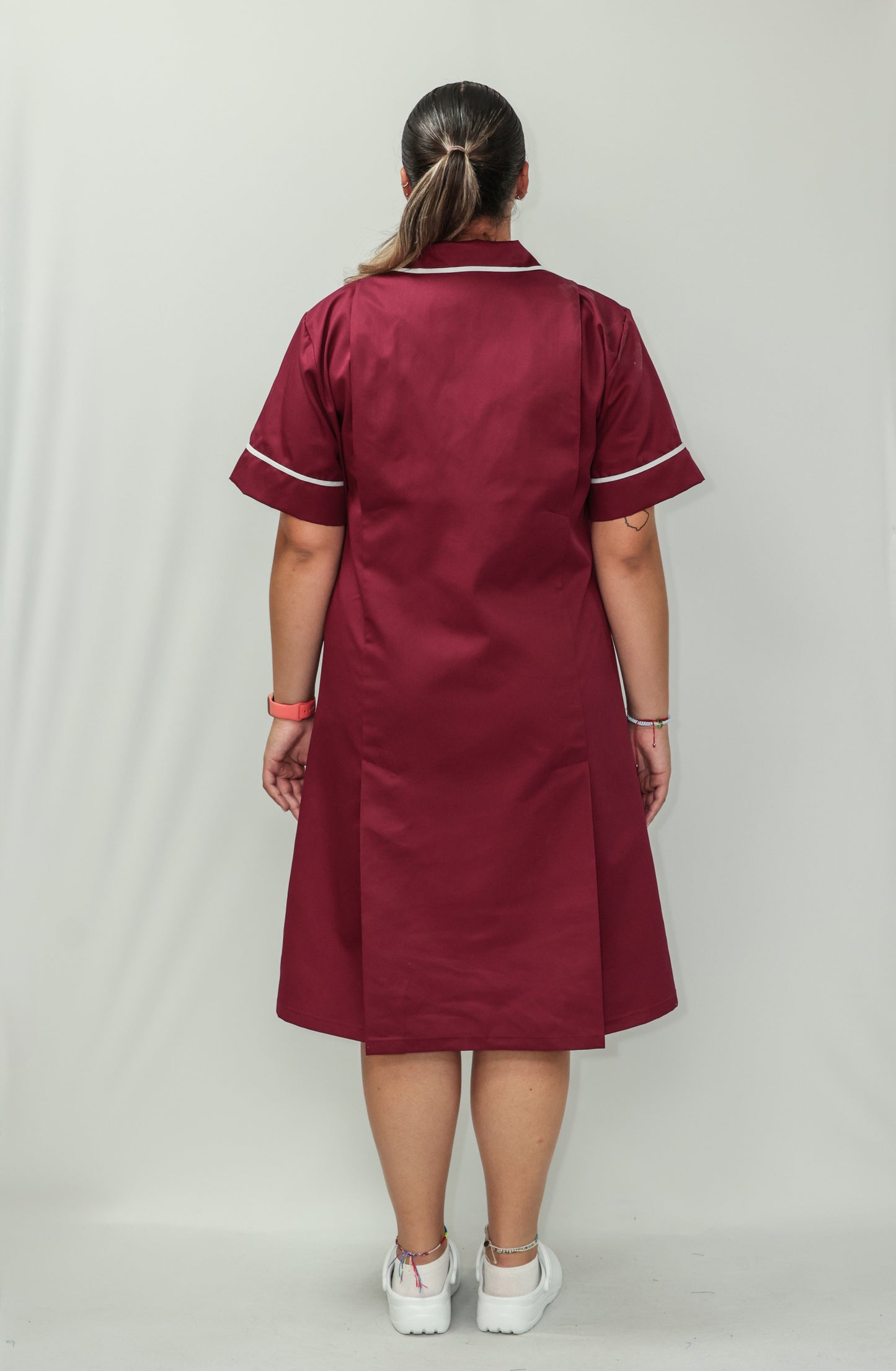 Nurses Dress Classic Collar White Piping