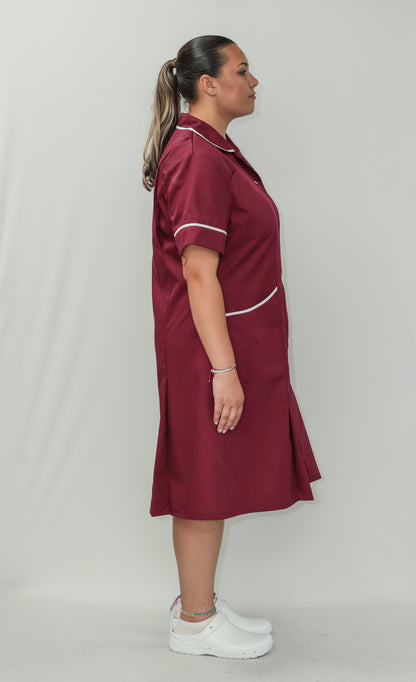 Nurses Dress Classic Collar White Piping