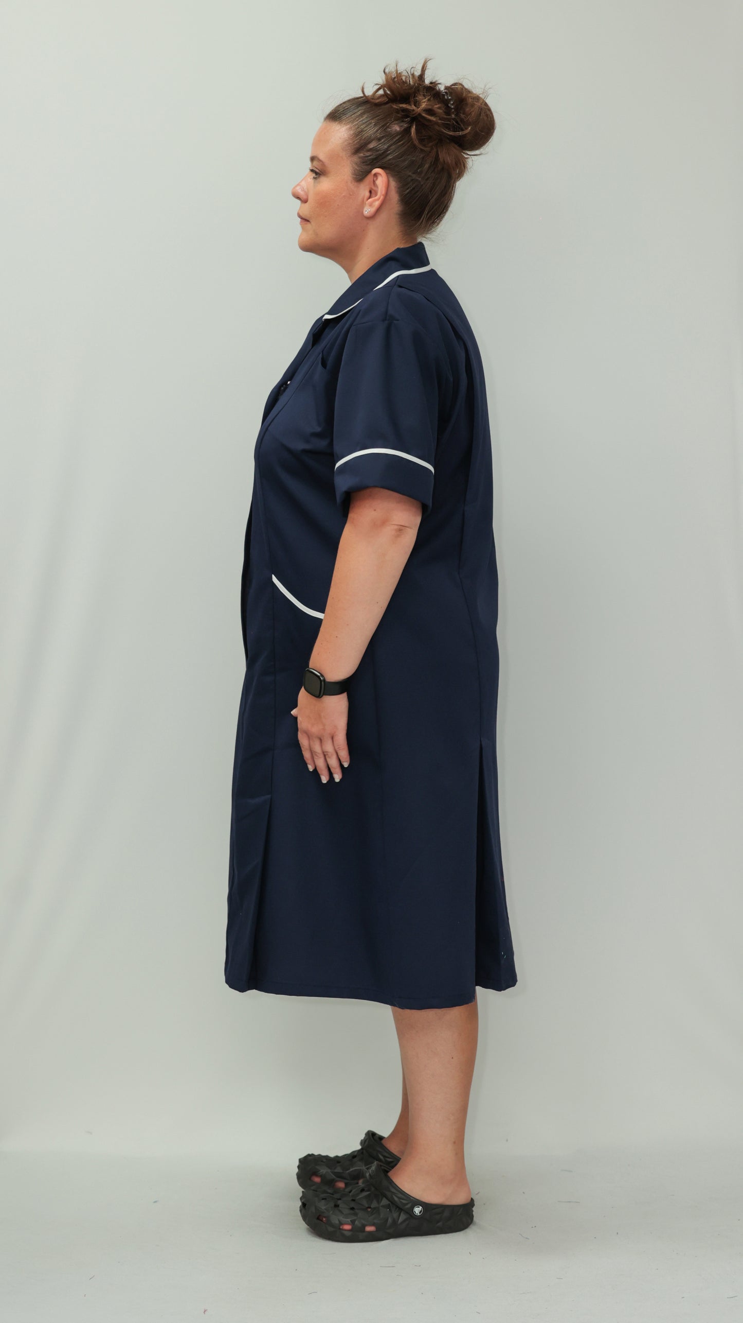 Nurses Dress Classic Collar White Piping