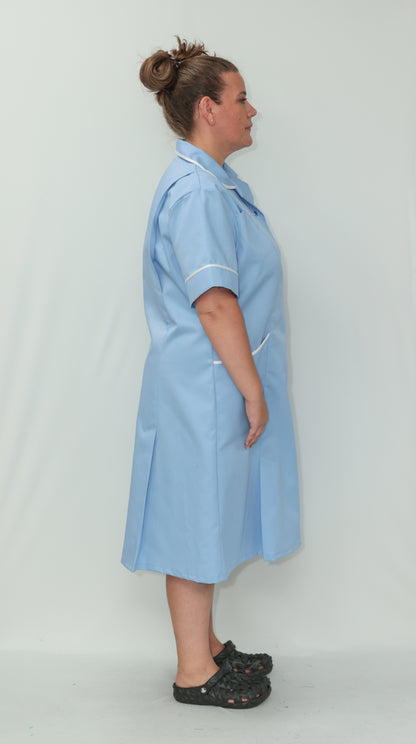 Nurses Dress Classic Collar White Piping