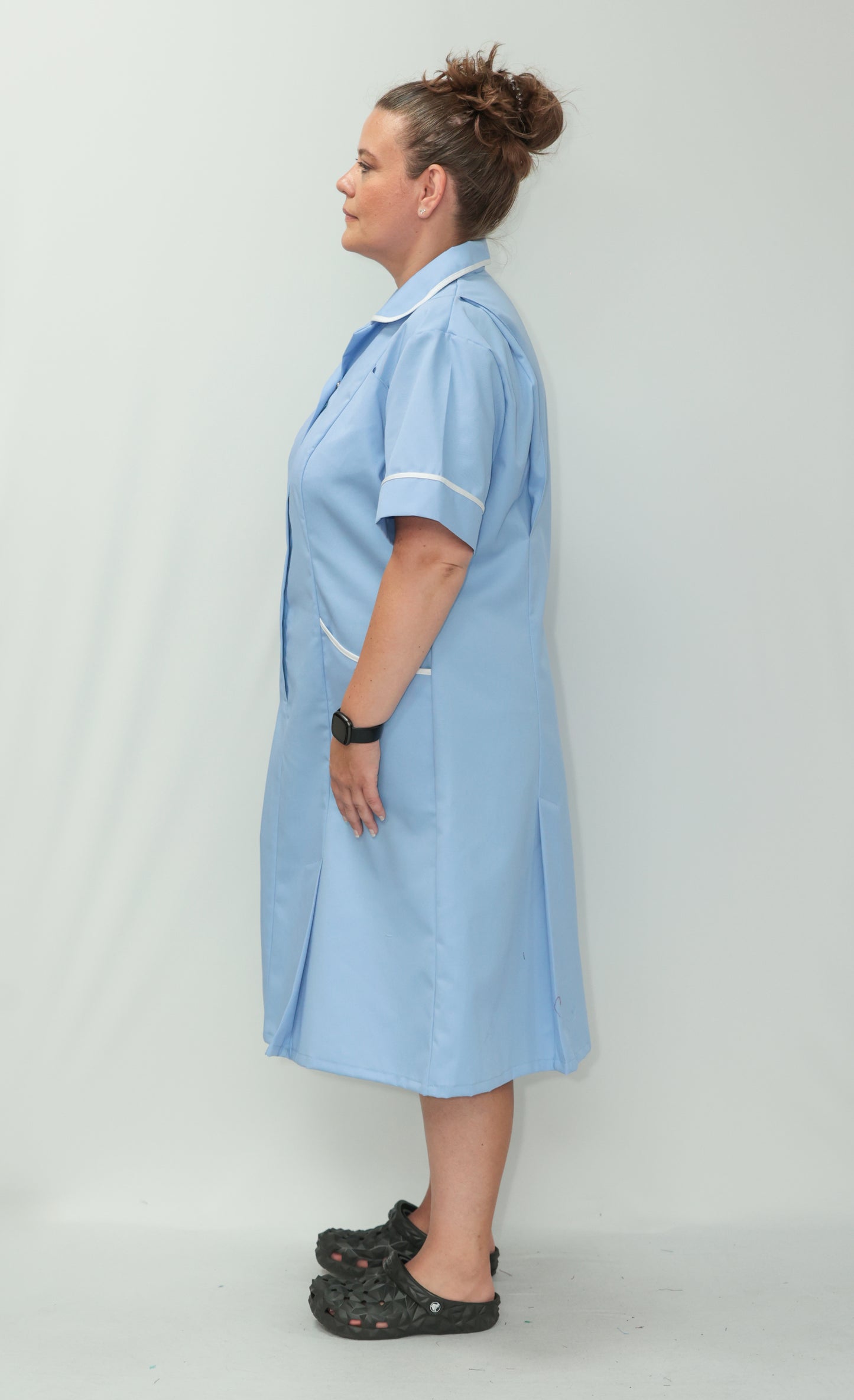Nurses Dress Classic Collar White Piping