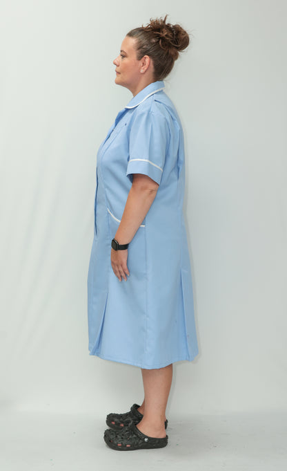 Nurses Dress Classic Collar White Piping