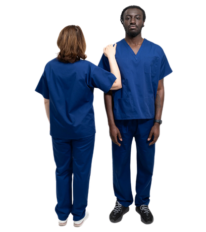 Medical Health Scrubs Royal Blue Short Sleeve V neck Top Unisex Men/Women