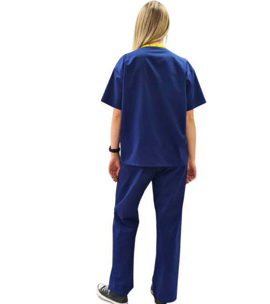 Medical Health Scrubs Royal Blue Short Sleeve V neck Top Unisex Men/Women