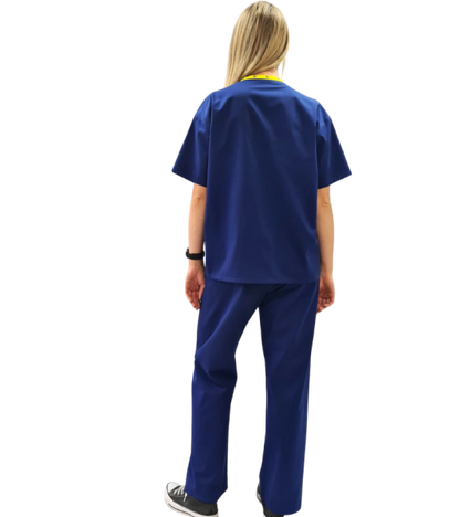 Medical Health Scrubs Royal Blue Short Sleeve V neck Top Unisex Men/Women