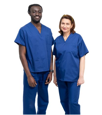 Medical Health Scrub Drawstring Royal Blue Trousers Unisex Men/Women