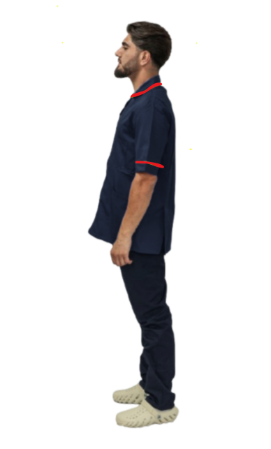 Male Healthcare Tunic w/Red Piping & Zip