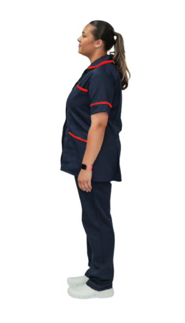 Female Healthcare Tunic w/Red Piping & Zip