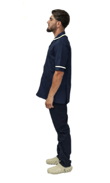 Male Healthcare Tunic w/White Piping & Zip